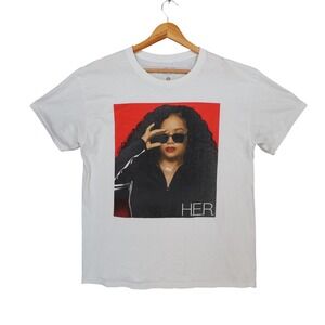 H.E.R.‎ Graphic T-Shirt Unisex Large White Cotton Regular Fit R&B Artist Merch